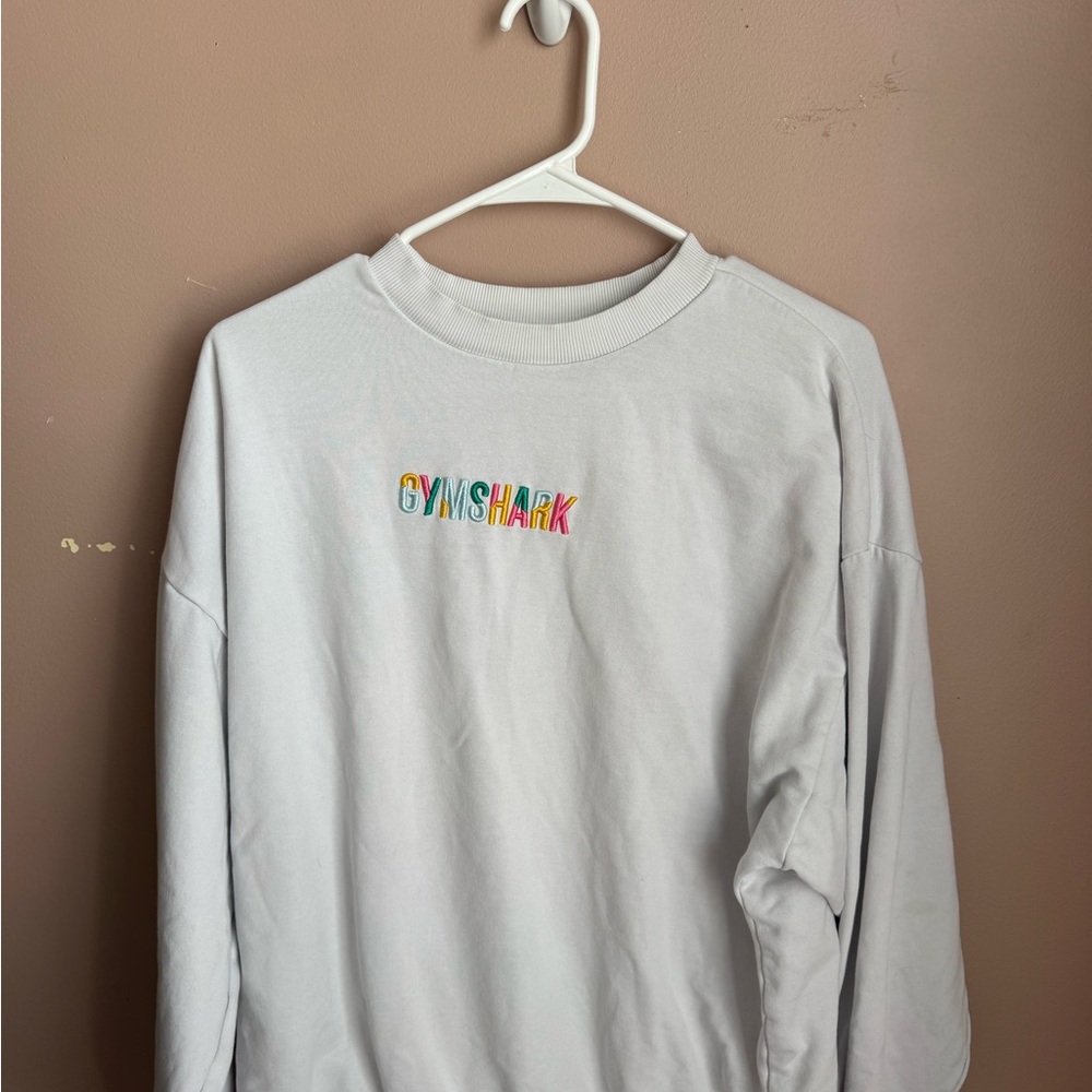 Gymshark White Sweatshirt Comfortable Casual Hoodie